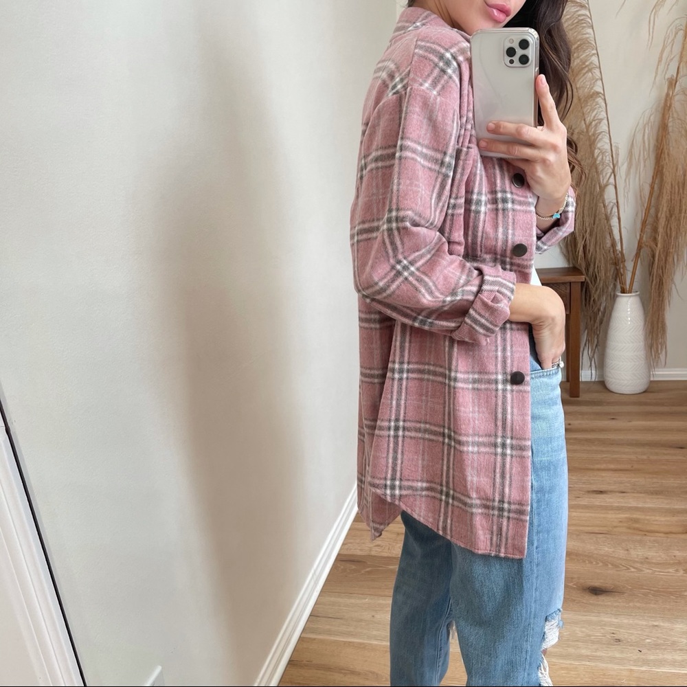 Pink Plaid Button Down Shirt - Picture 4 of 13